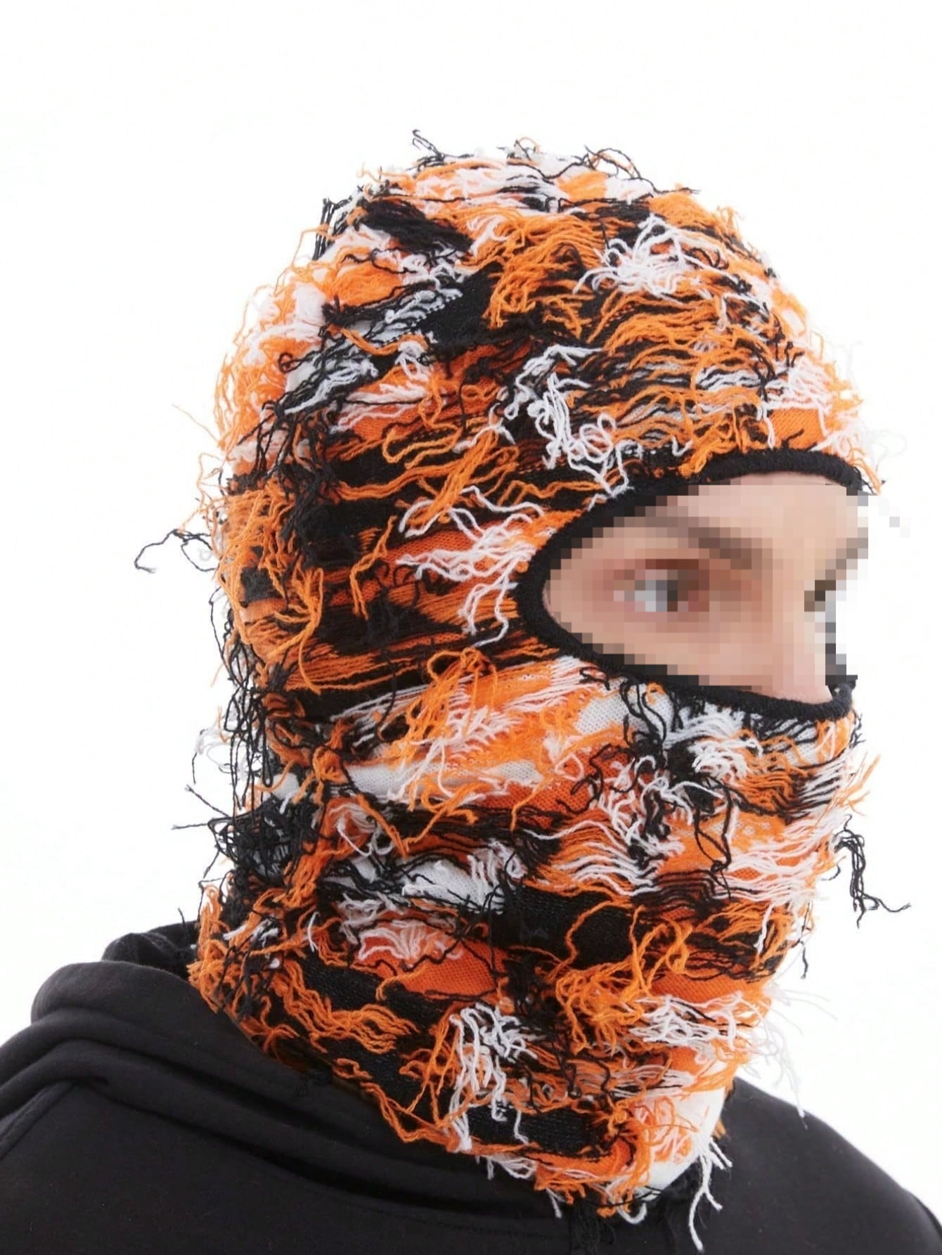 Distressed Fuzzy Balaclava Ski Mask, Multicolor, 1 Pack