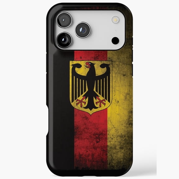 Distressed German Flag Eagle Coat of Arms Phone Case 17 11 12 13 14 15 17 Pro Max