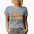 thumbnail image 1 of Distressed God Is Good All the Time - Retro Wavy Text Art Merch Gift, Heather Grey T-Shirt, Small, 1 of 5
