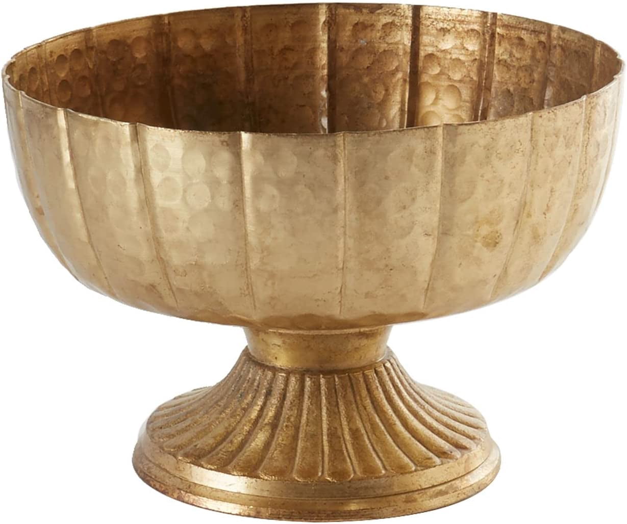 Distressed Gold Metal Compote Bowl | Gold Compote Vase l Lita Metal ...