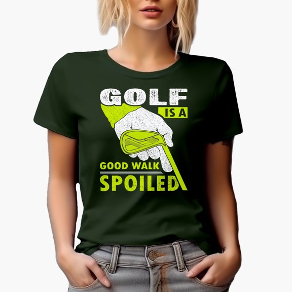 Distressed Golf Is a Good Walk Spoiled, Golf Player, Golfing or Golfer Themed Merch Gift, Military Green T-Shirt, X-Large