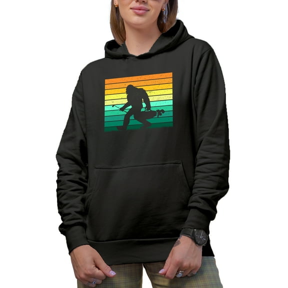 Distressed Golf Player, Golfing or Golfer Themed Merch Gift, Black Hooded Sweatshirt or Hoodie, Small