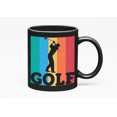 thumbnail image 1 of Distressed Graphic Golf Player, Golfing or Golfer, Black 11oz Ceramic Mug, 1 of 5