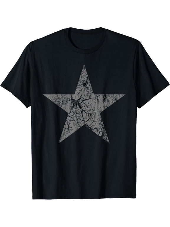 Distressed Gray Star Print Vintage Star, Grunge T-Shirt mens t hirt men,black,women,misfits,journey ,boys