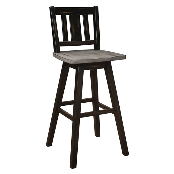 Distressed Gray and Black Chairs / 360-Degree Rotation for Dining Space
