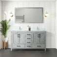thumbnail image 1 of Distressed Grey Double Bath Vanity 60" X 22", Cultured Marble, 58" Mirror, Soft Close, Copious Storage Options Available 60 In. W Bathroom With Marble Surface & 58 Plentiful Alternatives Presented, 1 of 2