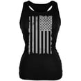 thumbnail image 1 of Distressed Grey Vertical American Flag Black Juniors Soft Tank Top - 2X-Large, 1 of 1