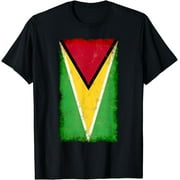 Distressed Guyana Flag, National Pride Grunge Style T-Shirt