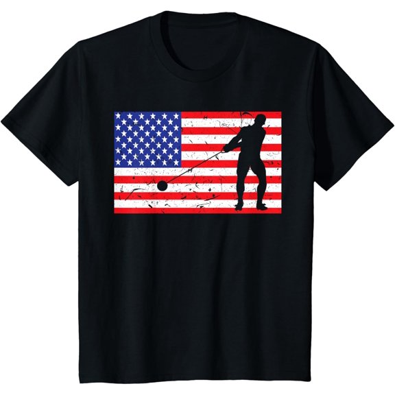 Distressed Hammer Throw USA American Flag Vintage Thrower T-Shirt