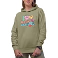 thumbnail image 1 of Distressed Happy 100 Days of School - 90s Retro Wavy Text Art Merch Gift, Sand Hooded Sweatshirt or Hoodie, Large, 1 of 5
