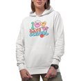 thumbnail image 1 of Distressed Happy 100 Days of School - 90s Retro Wavy Text Art Merch Gift, White Hooded Sweatshirt or Hoodie, Small, 1 of 5