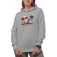 thumbnail image 1 of Distressed Hawaii - Beach Art Merch Gift, Heather Grey Hooded Sweatshirt or Hoodie, Small, 1 of 5