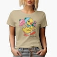 thumbnail image 1 of Distressed Hello, Spring - Cute Duckling Art Merch Gift, Tan T-Shirt, Medium, 1 of 5