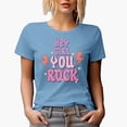 thumbnail image 1 of Distressed Hey Girl, You Rock - Retro Art Merch Gift, Baby Blue T-Shirt, Medium, 1 of 5