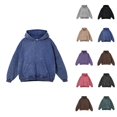 thumbnail image 1 of Distressed Hoodies for Women 2025 Long Sleeve Washed Vintage Loose Hoodie with Pockets Hooded Sweatshirt Pullover Tops, 1 of 3