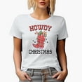 thumbnail image 1 of Distressed Howdy Christmas - Retro Boot Art Merch Gift, White T-Shirt, Large, 1 of 5