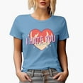 thumbnail image 1 of Distressed I Hate You Less Than Other People - Retro Valentine's Day Art Merch Gift, Baby Blue T-Shirt, Large, 1 of 5