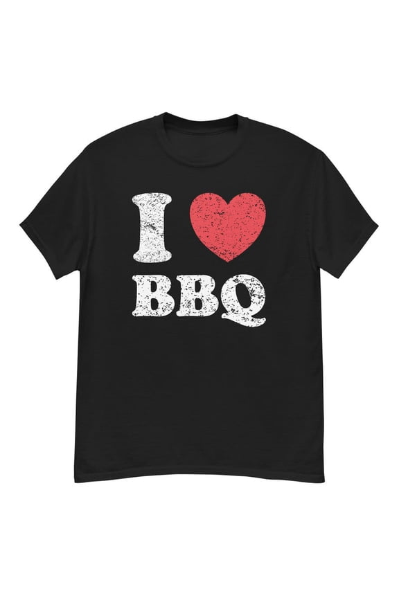 Distressed I Love Barbecue BBQ Graphic TShirt Foodie Meat Eater Gift,for unisex up to size 5XL