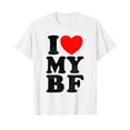 thumbnail image 1 of Distressed I Love My Boyfriend Shirt Funny I Heart My BF T-Shirt, 1 of 5
