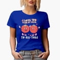 thumbnail image 1 of Distressed I Love You from My Head Tomatoes Pun, Retro Groovy Wavy Text Art Merch Gift, Royal Blue T-Shirt, 3XL, 1 of 5