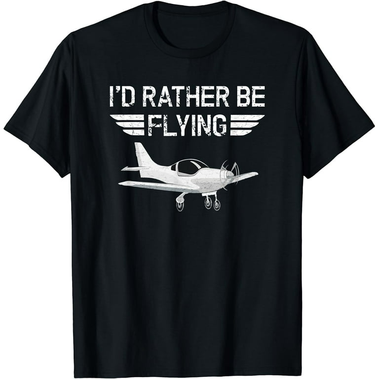 Funny Retro Distressed I'd Rather Be Flying Airplane Pilot T-Shirt Funny Retro Distressed I'd Rather Be Flying Airplane Pilot T-Shirt