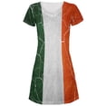 thumbnail image 1 of Distressed Irish Flag Juniors V-Neck Beach Cover-Up Dress, 1 of 1