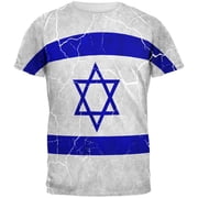 Distressed Israeli Flag All Over Mens T Shirt Multi SM