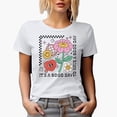 thumbnail image 1 of Distressed It's a Good Day to Have a Good Day - Retro Smiling Faces Art Merch Gift, White T-Shirt, Medium, 1 of 5