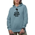 thumbnail image 1 of Distressed It's the Black History for Me, African American Month, Light Blue Hooded Sweatshirt or Hoodie, Small, 1 of 5