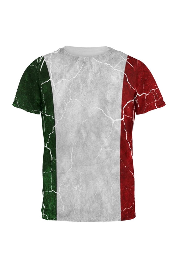 Distressed Italian Flag All Over Mens T Shirt Multi MD