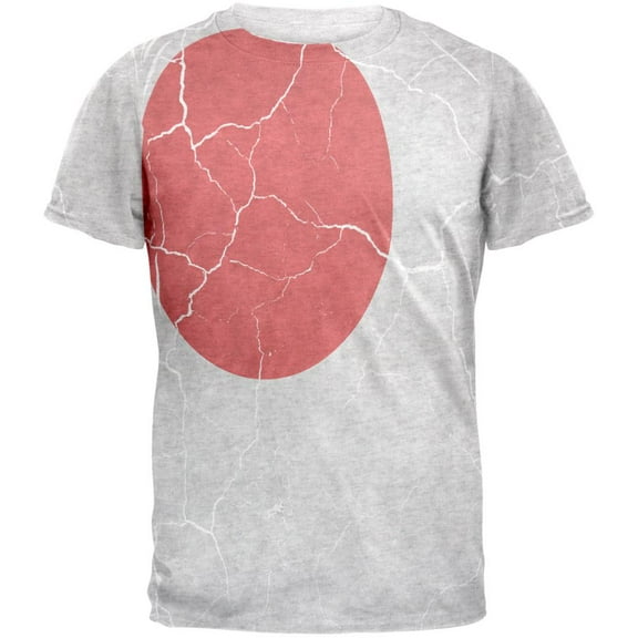 Distressed Japanese Flag Mens T Shirt Heather White X-LG