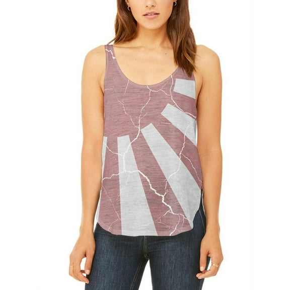 Distressed Japanese Flag Rising Sun Vintage Juniors Flowy Side Slit Tank Top Multi X-LG