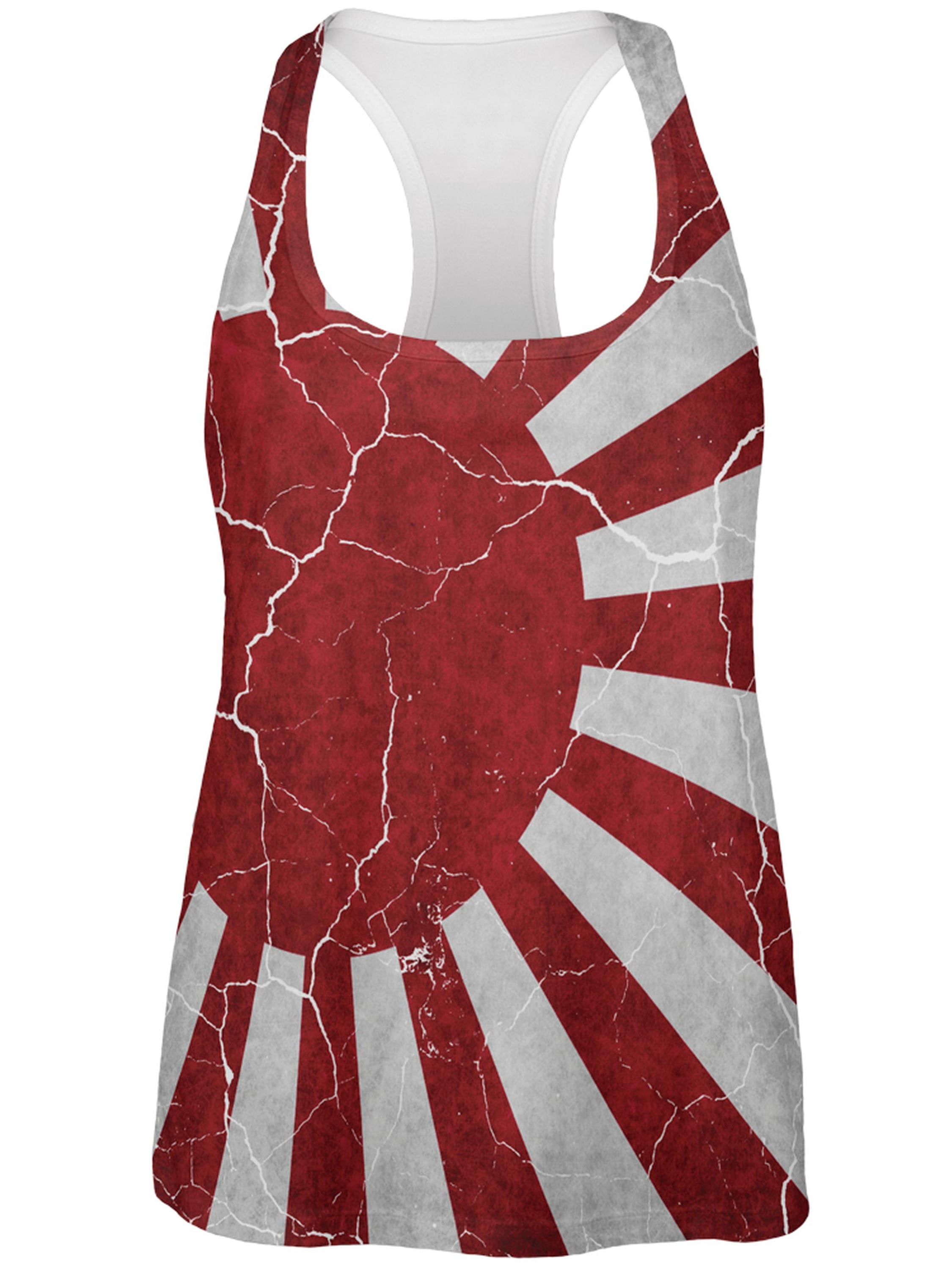 Distressed Japanese Rising Sun Flag All Over Womens Work Out Tank Top ...