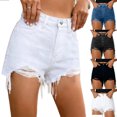 thumbnail image 1 of Distressed Jean Shorts for Women - Ripped Cut Off Denim Shorts - Lightweight Summer Casual High Waisted Washed Jeans Shorts with Pockets, White xxs, 1 of 9