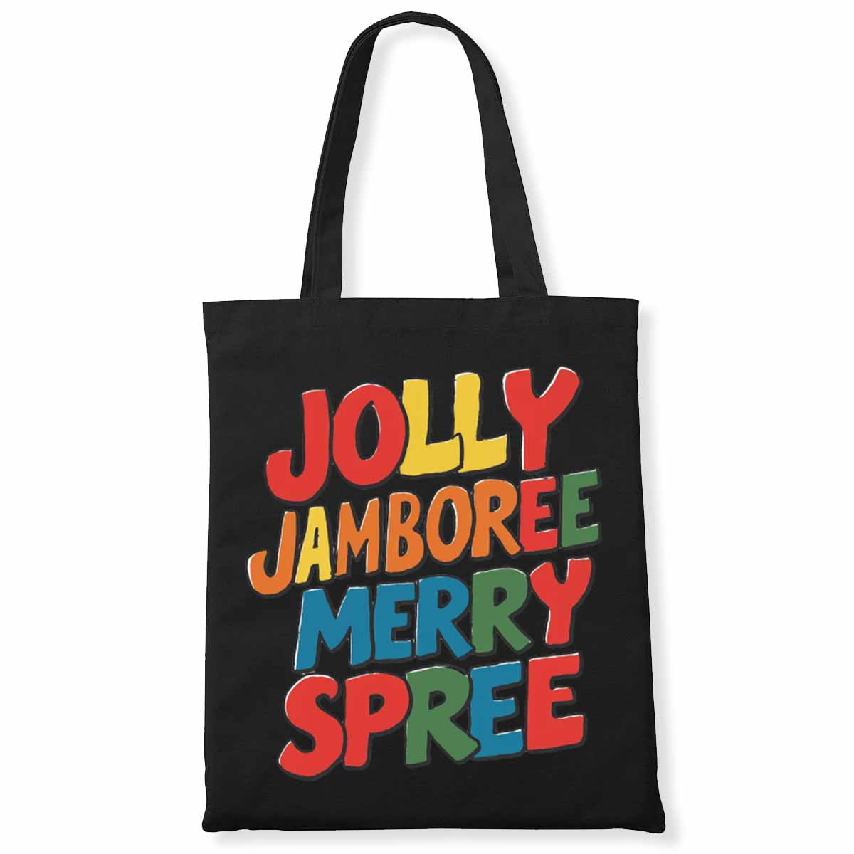 Distressed Jolly Jamboree, Merry Spree. Christian Bible Canvas Bag 3Pcs