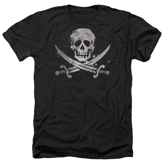- Distressed Jolly Roger - Heather Short Sleeve Shirt - Medium