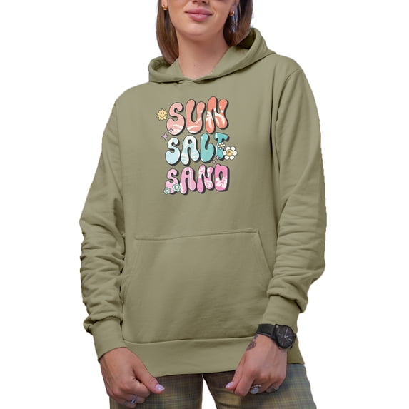 Distressed Keep on Shining - Boho Butterfyl Art Merch Gift, Sand Hooded Sweatshirt or Hoodie, Small