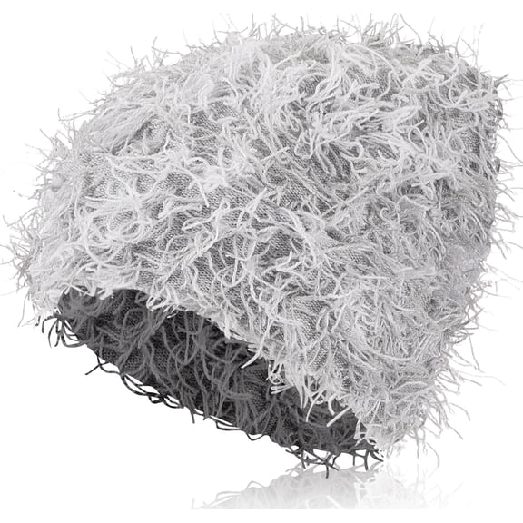 Distressed Knitted Beanie Fuzzy Winter Hats, Thick Warm Beanies Snow Skull Hats for Women Men Outdoor Ski Knit Cap