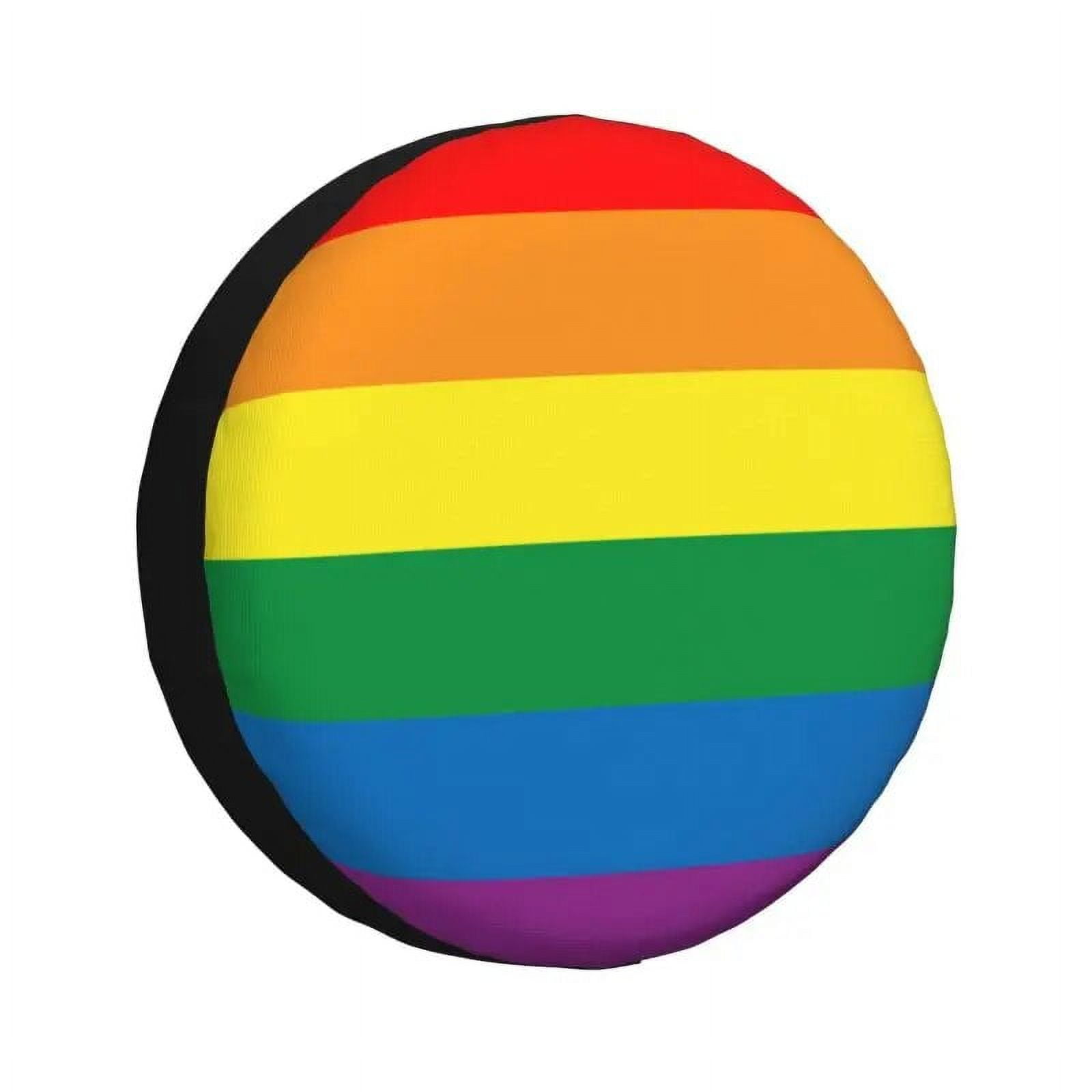 Distressed LGBTQ Pride Flag Stripe Spare Tire Cover for Mitsubishi ...