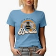 thumbnail image 1 of Distressed Let's Get Ready to Bumble Pun Quote - Bee & Rainbow Art Merch Gift, Baby Blue T-Shirt, 3XL, 1 of 5