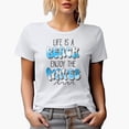 thumbnail image 1 of Distressed Life Is a Beach, Enjoy the Waves - Tie Dye Art Merch Gift, White T-Shirt, 3XL, 1 of 5