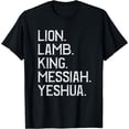 thumbnail image 1 of Distressed Lion Lamb King Messiah Yeshua Christian Bible T-Shirt, 1 of 3