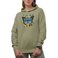 thumbnail image 1 of Distressed Live Life in Full Bloom - Retro Butterfly & Sunflower Art Merch Gift, Sand Hooded Sweatshirt or Hoodie, 2XL, 1 of 5