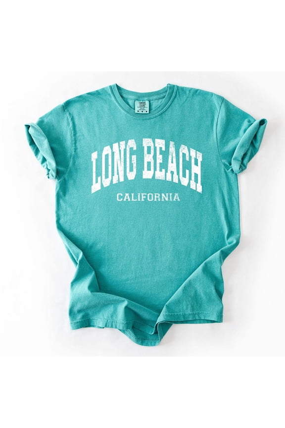 Distressed Long Beach California T-Shirt: Retro College Tee Tshirt All Size S-5XL