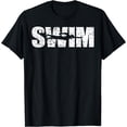 thumbnail image 1 of Distressed Look Swimming Gift For Swimmers T-Shirt Black Large, 1 of 4