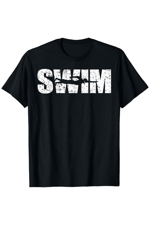 Distressed Look Swimming Gift For Swimmers T-Shirt
