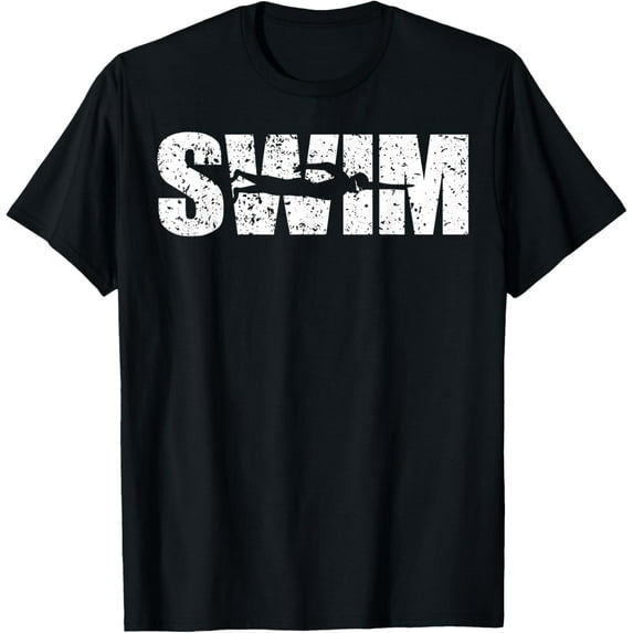 Distressed Look Swimming Gift For Swimmers T-Shirt