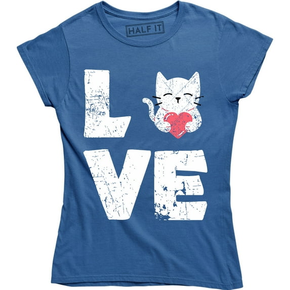 Distressed Love Cat Kitten Animal Pet Lover Women's Gift T-Shirt