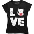 thumbnail image 1 of Distressed Love Cat Kitten Animal Pet Lover Women's Gift T-Shirt, 1 of 4