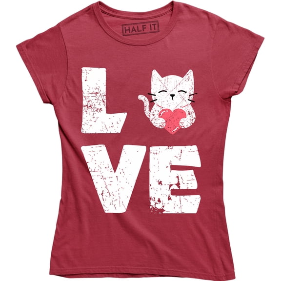 Distressed Love Cat Kitten Animal Pet Lover Women's Gift T-Shirt